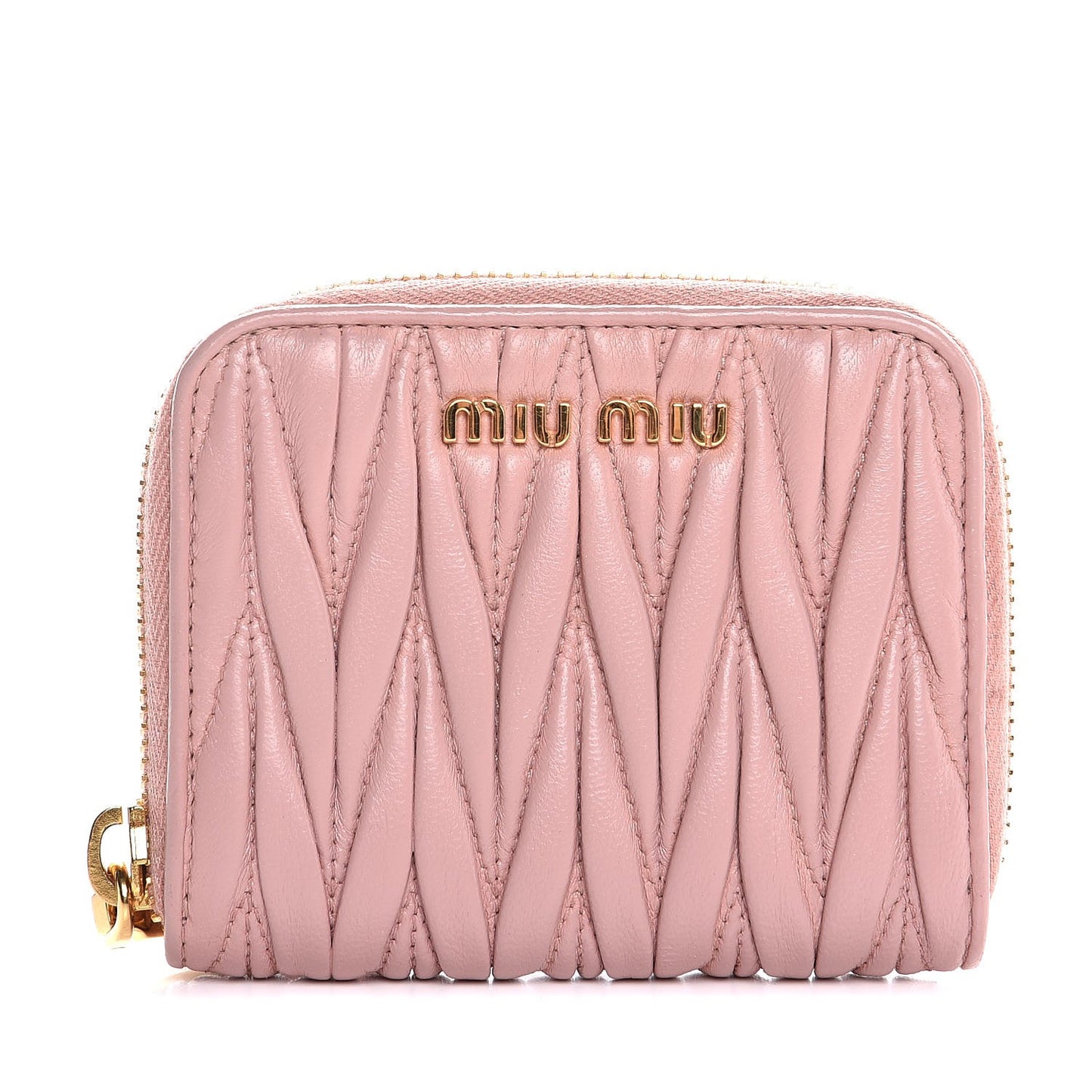 Nappa Matelasse Zip Around Compact Wallet Orchidea