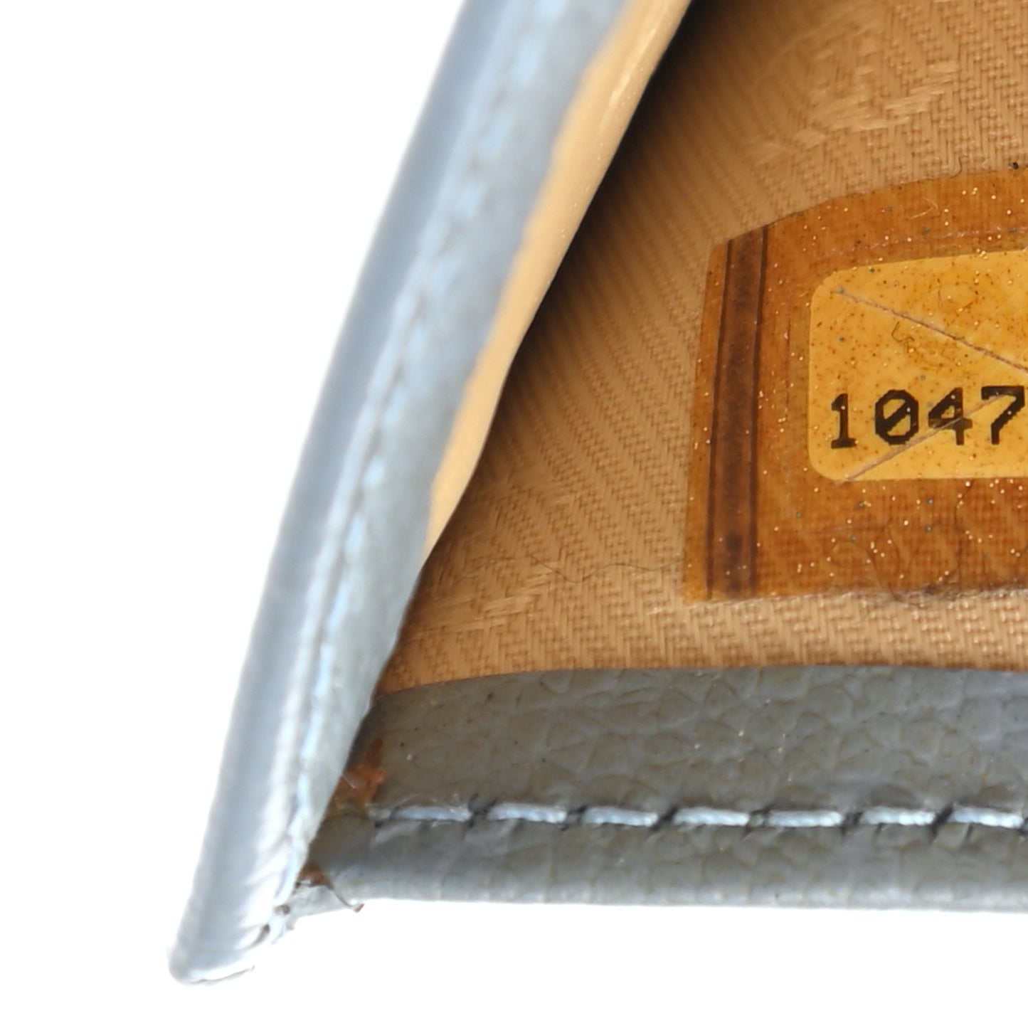 Grained Calfskin CC Button Compact Wallet Blue