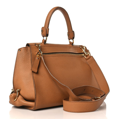 Salvatore Ferragamo Grained Calfskin Sofia Satchel Brown 4 of 23