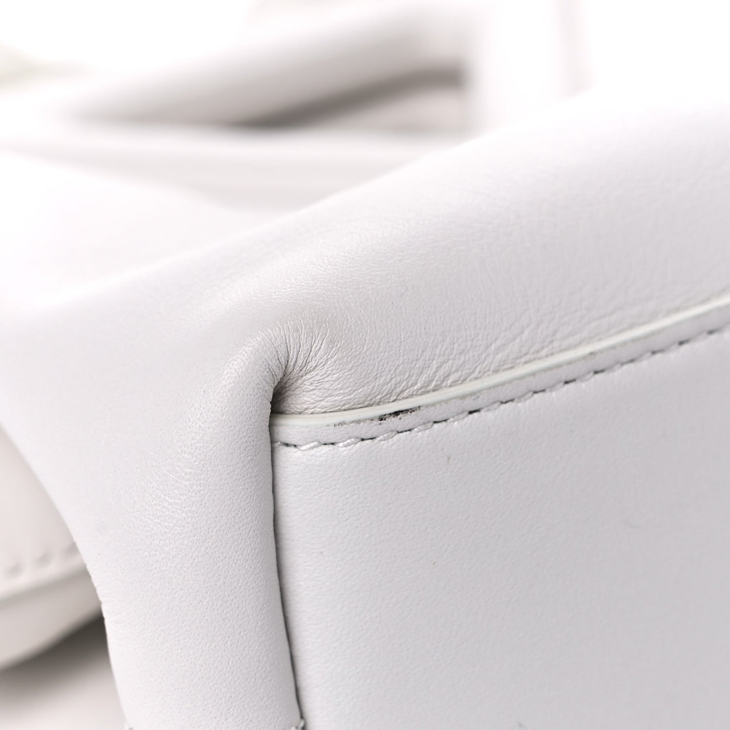 Calfskin Small The Point Triangle Bag Chalk