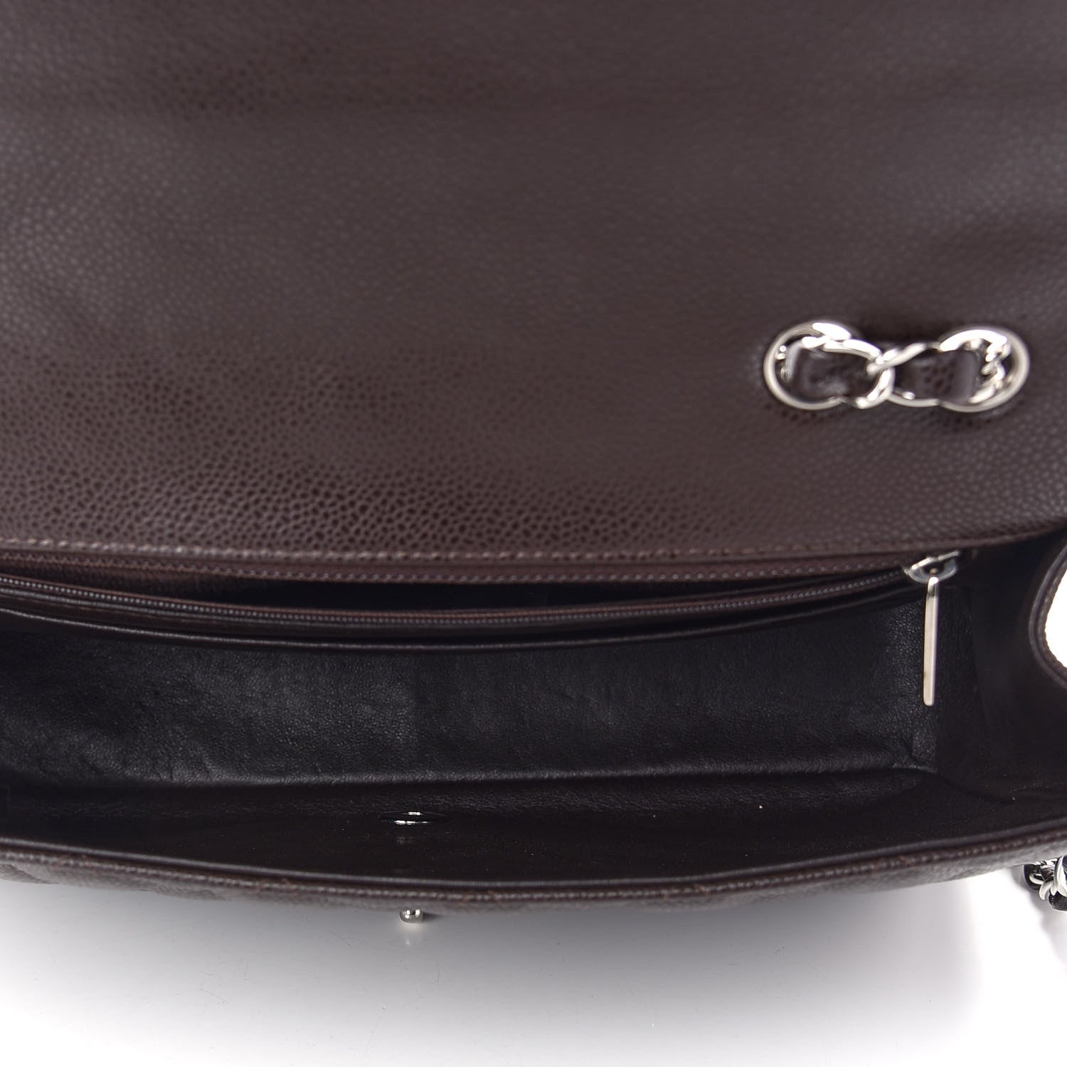 Chanel Caviar Quilted Jumbo Single Flap Dark Brown 4 of 8