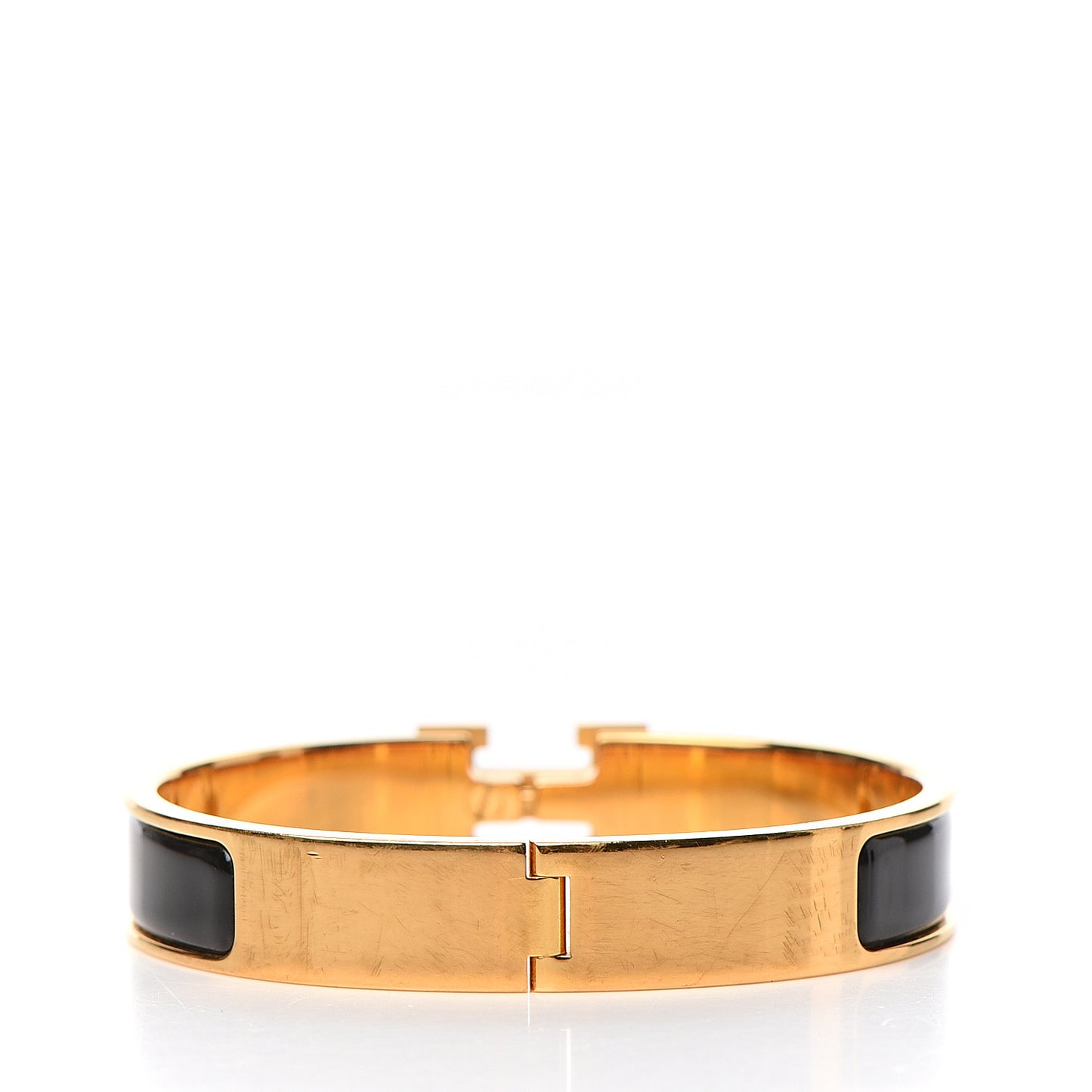 Enamel Narrow Clic Clac H Bracelet GM Black