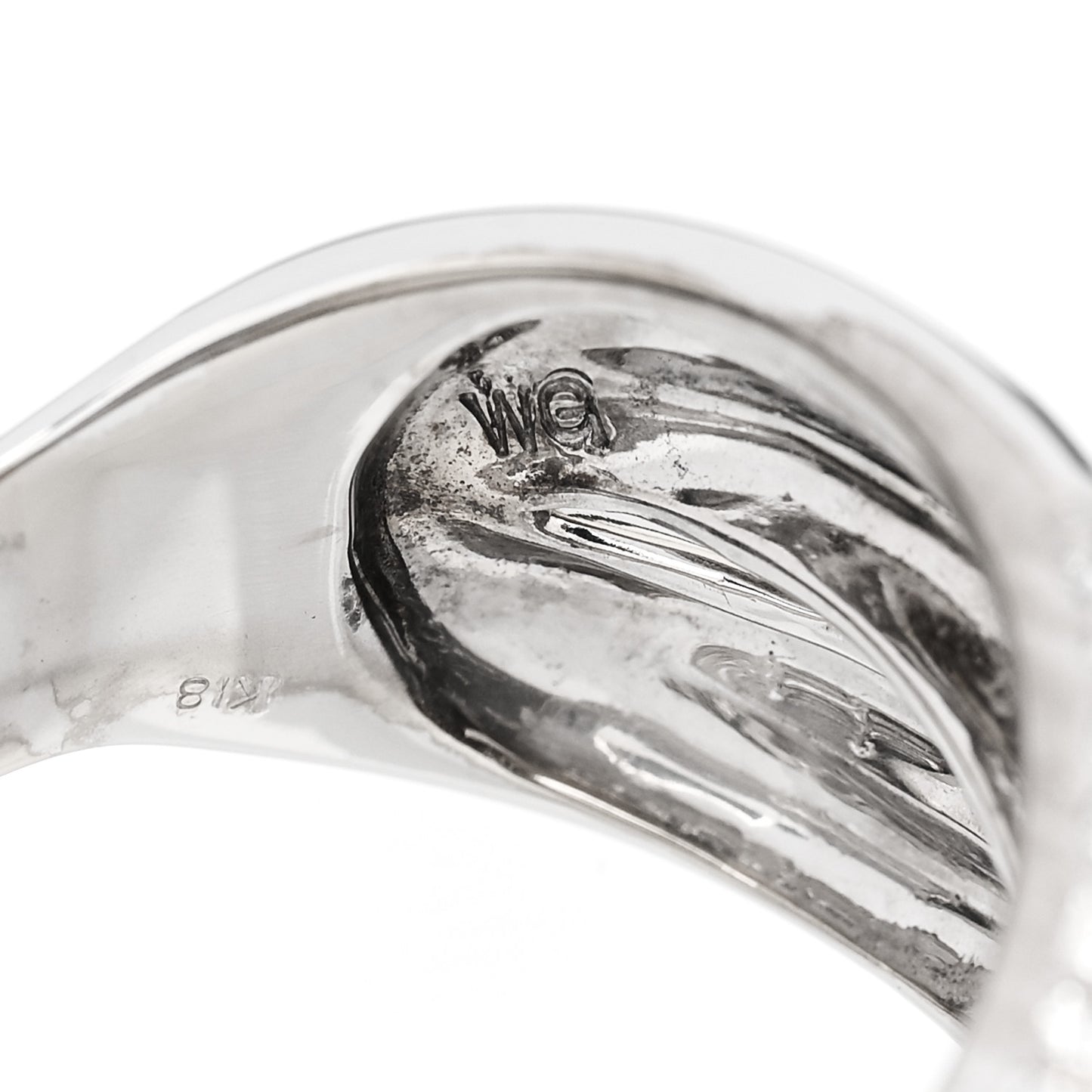 18K White Gold Diamond 1.75ctw Crossover Band Ring 58 8.25