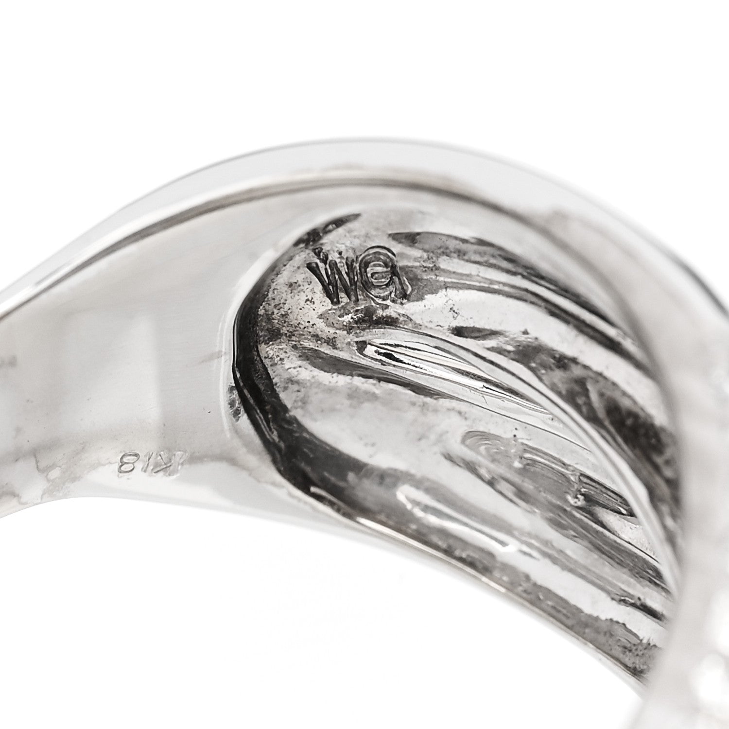 Parker & West by FASHIONPHILE 18K White Gold Diamond 1.75ctw Crossover Band Ring 58 8.25 10 of 11