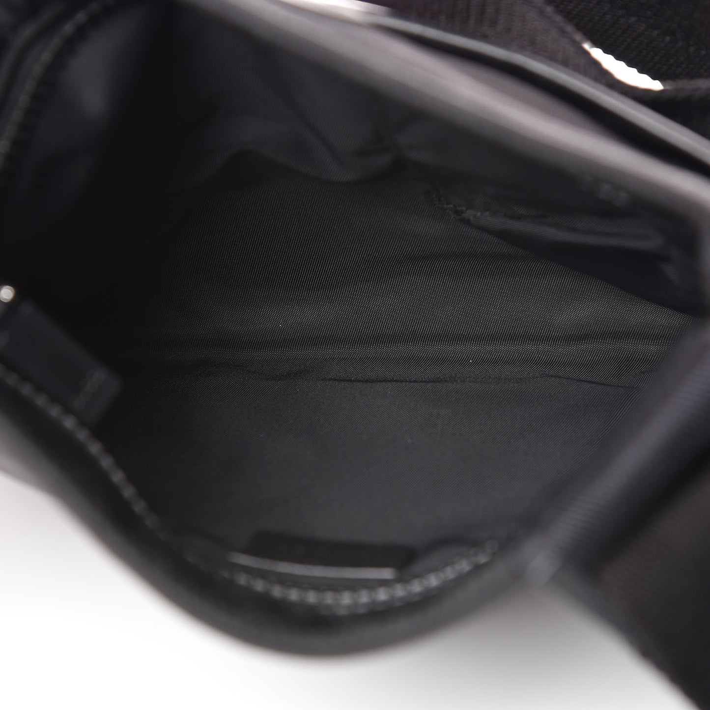 Nylon Web Interlocking G Messenger Bag Black