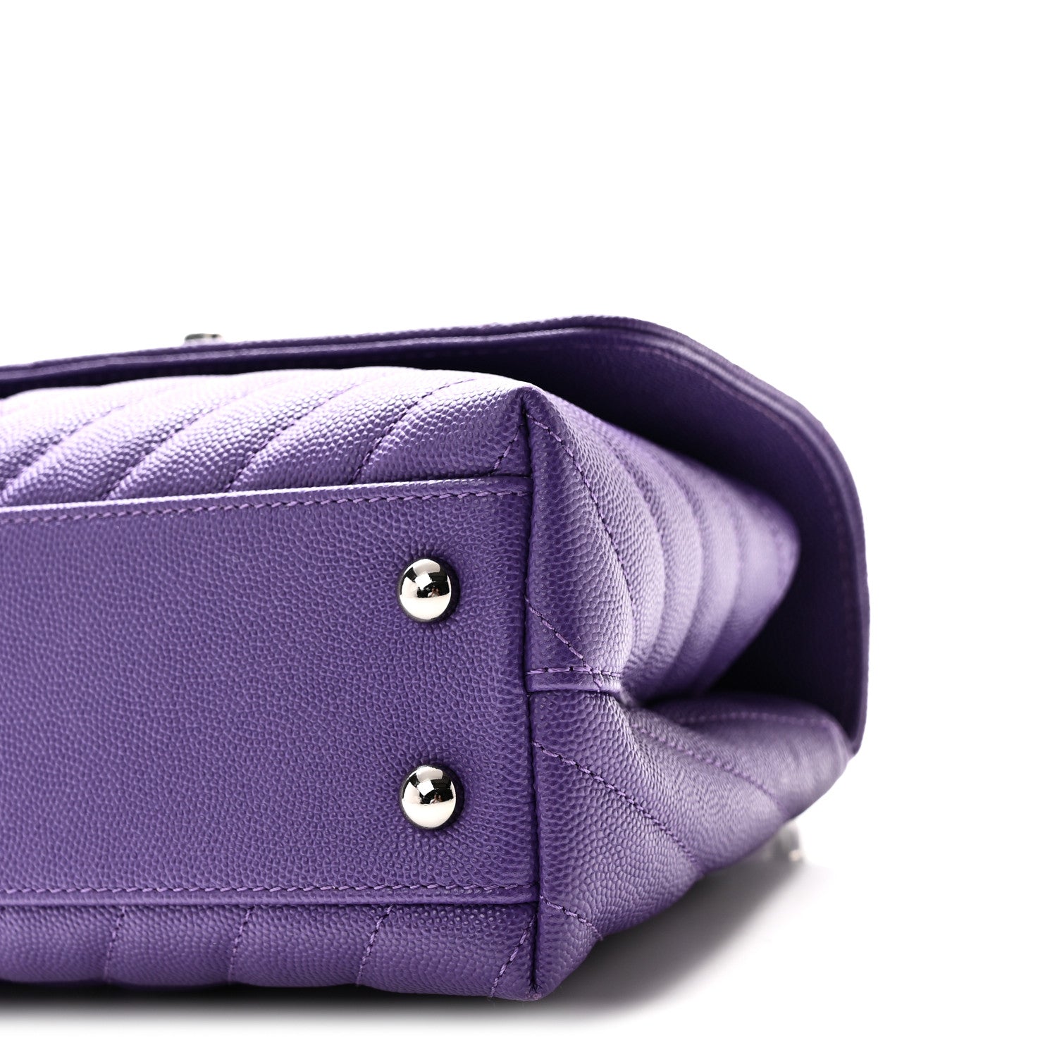 Chanel Caviar Chevron Quilted Mini Coco Handle Flap Purple 10 of 10