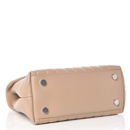 Saint Laurent Calfskin Y Quilted Monogram Medium Loulou Satchel Dark Beige 4 of 11