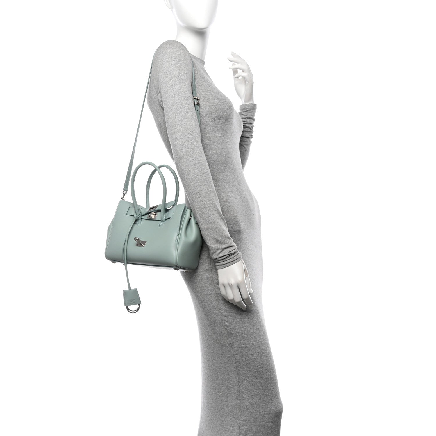 Balenciaga Smooth Calfskin Mini Bel Air Carry All Bag Mineral Green 2 of 9