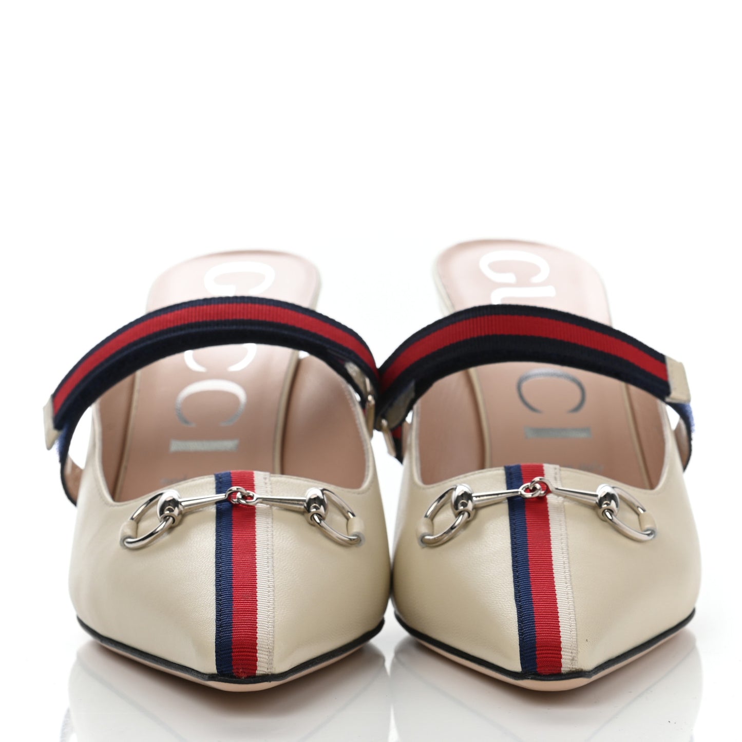Malaga Kid Sylvie Web Cross Strap Mid-Heel Slides 39.5 Vintage White