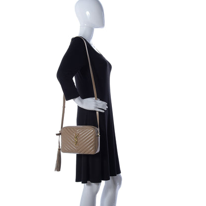 Saint Laurent Calfskin Matelasse Monogram Lou Camera Bag Dark Beige 2 of 8