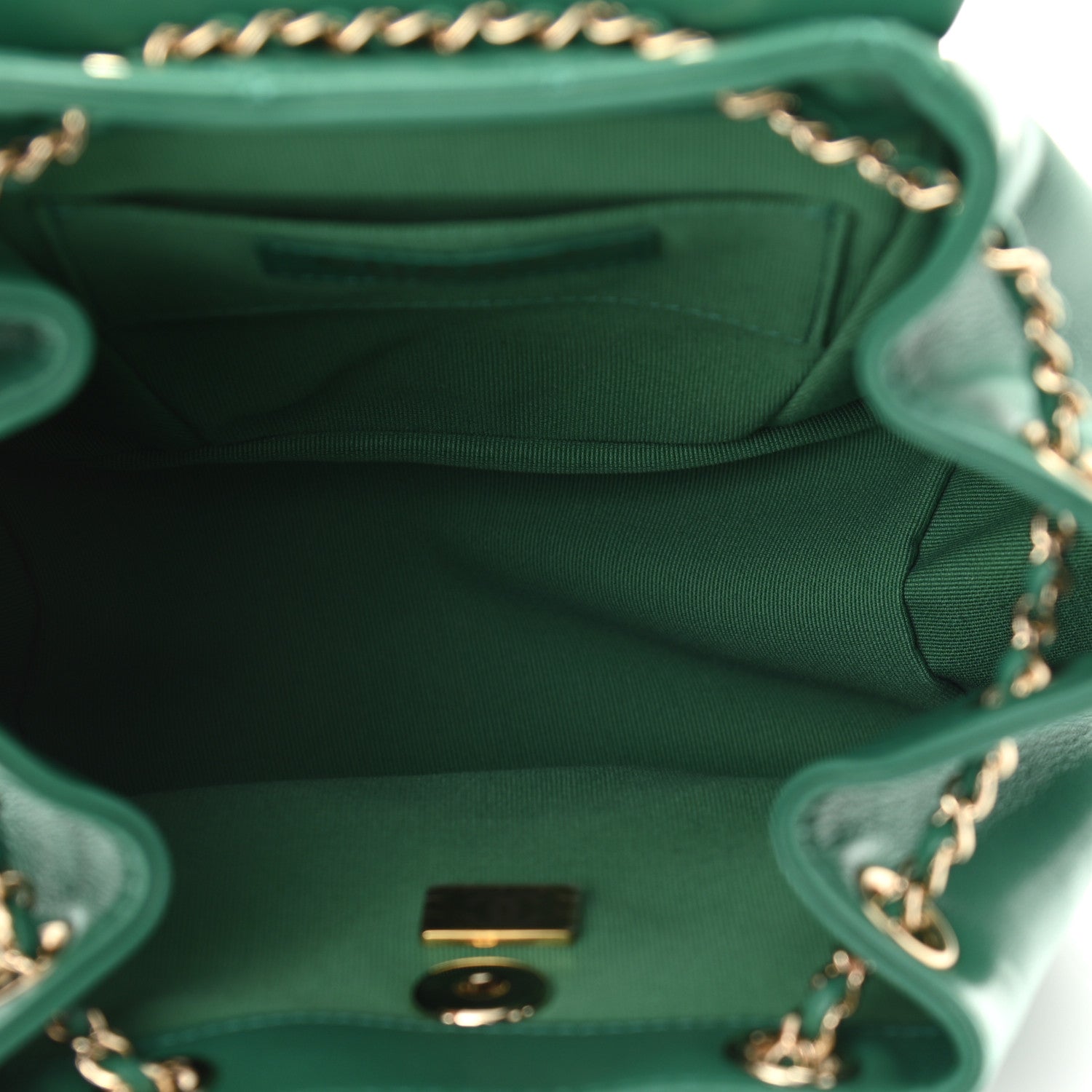 Chanel Lambskin Quilted Small Duma Drawstring Backpack Green 5 of 11