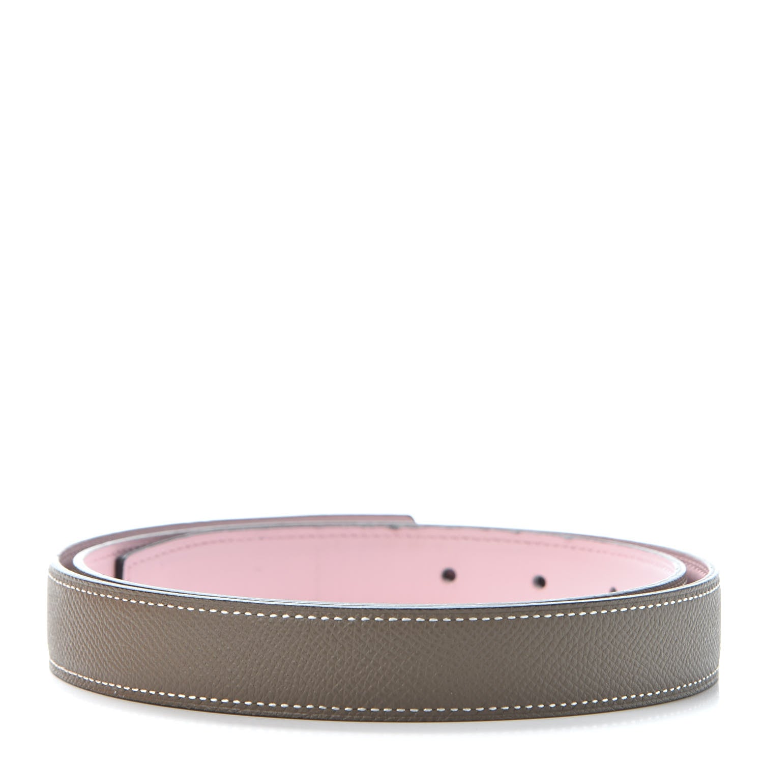 Hermes Swift Epsom 24mm Belt Strap 85 Etoupe Sakura Pink 2 of 5