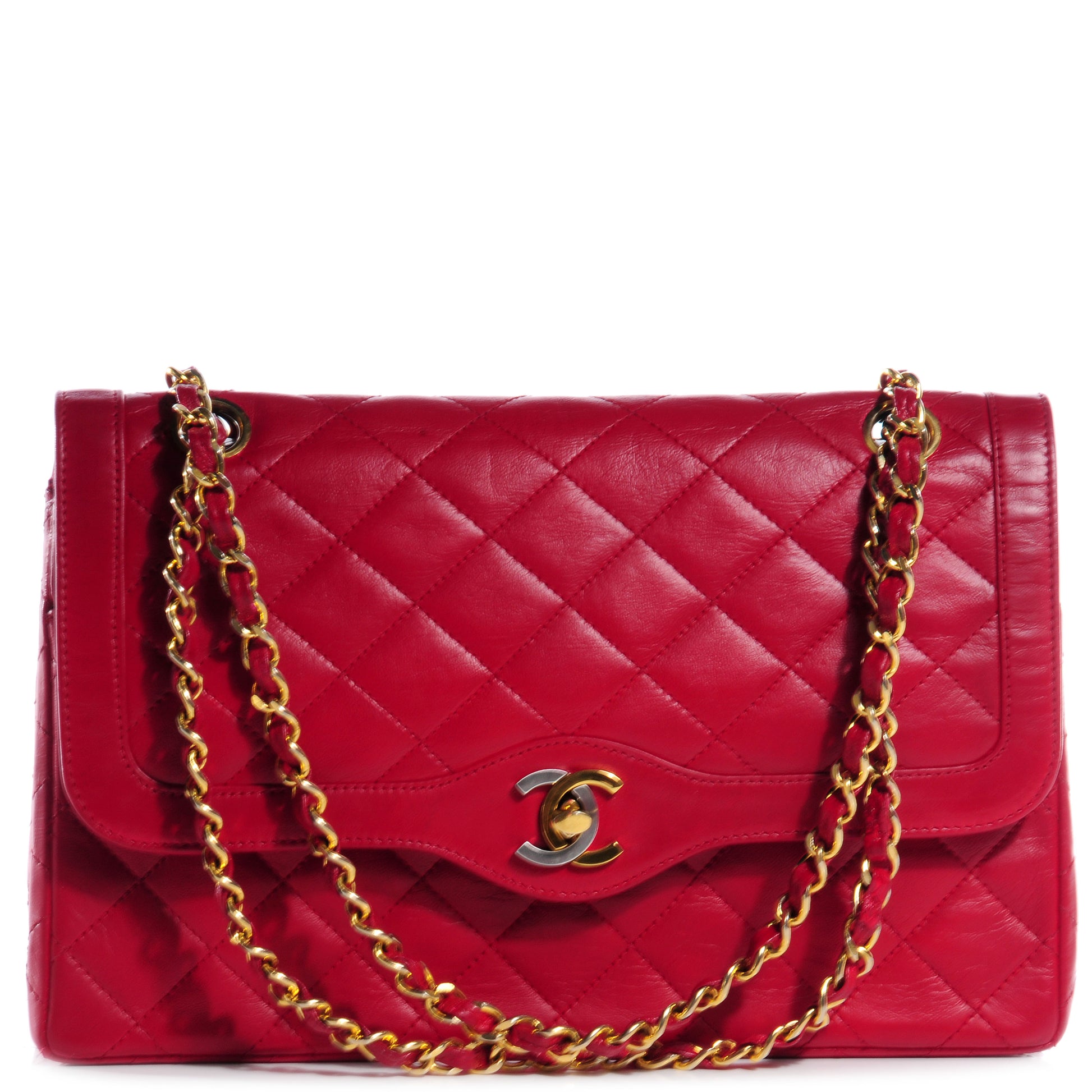 Chanel Lambskin Quilted Medium Double Flap Red 1 of 8