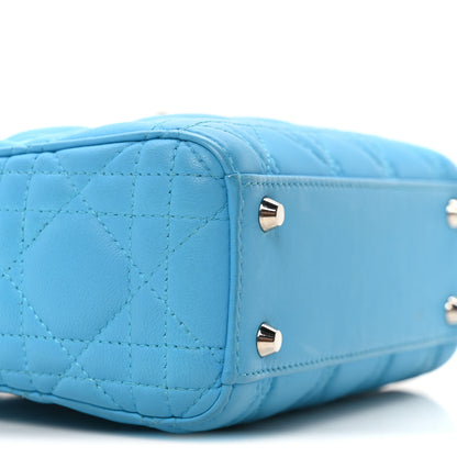 Christian Dior Lambskin Cannage Mini Lady Dior Blue 9 of 10