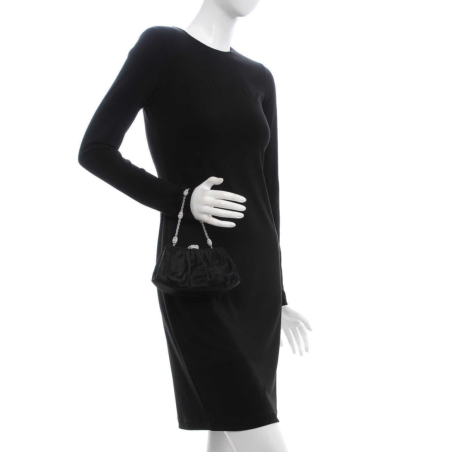 Judith Leiber Crystal Satin Clutch Black 2 of 9
