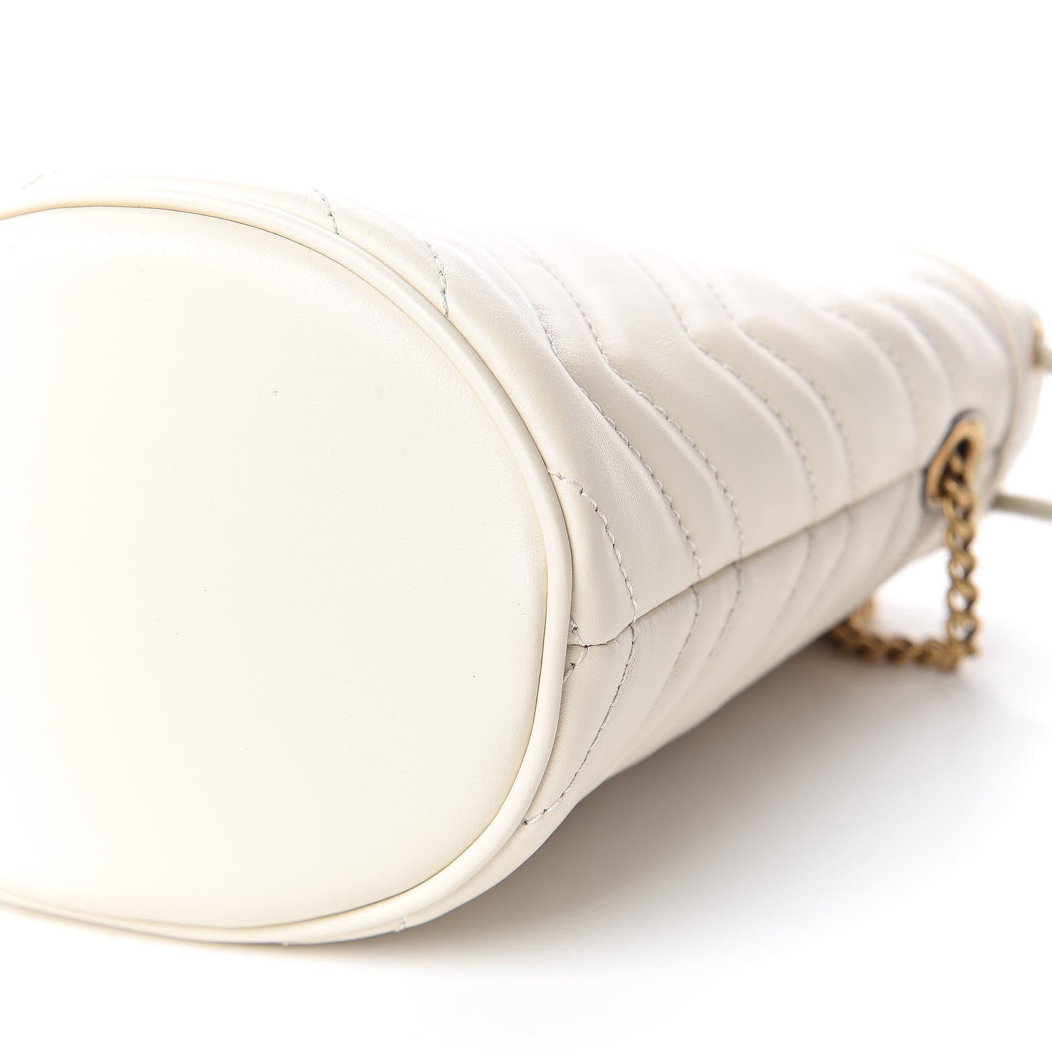 Gucci Calfskin Matelasse Mini GG Marmont 2.0 Bucket Bag White 6 of 11