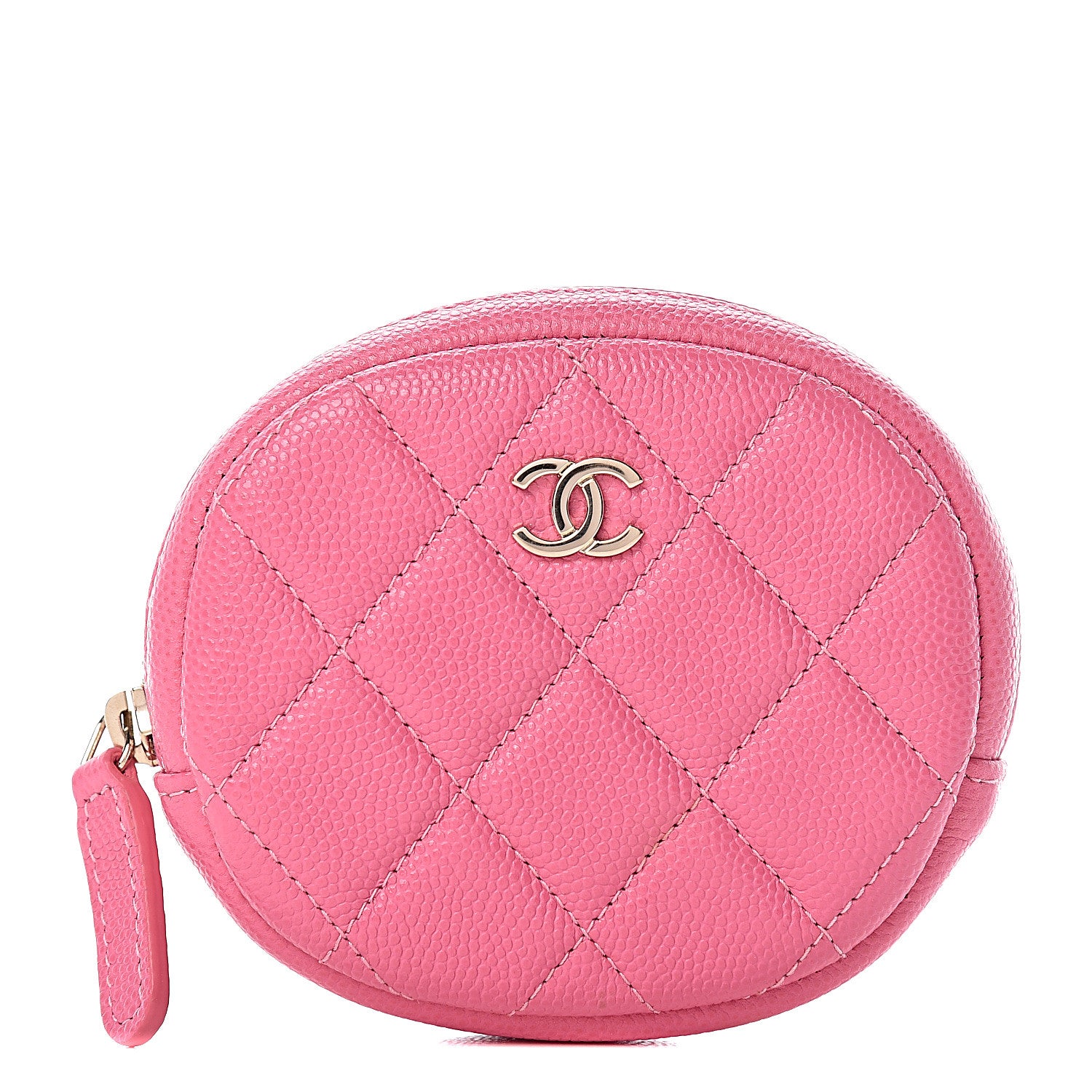 Chanel Caviar Quilted Zip Around Classic Coin Purse Pink 1 of 8