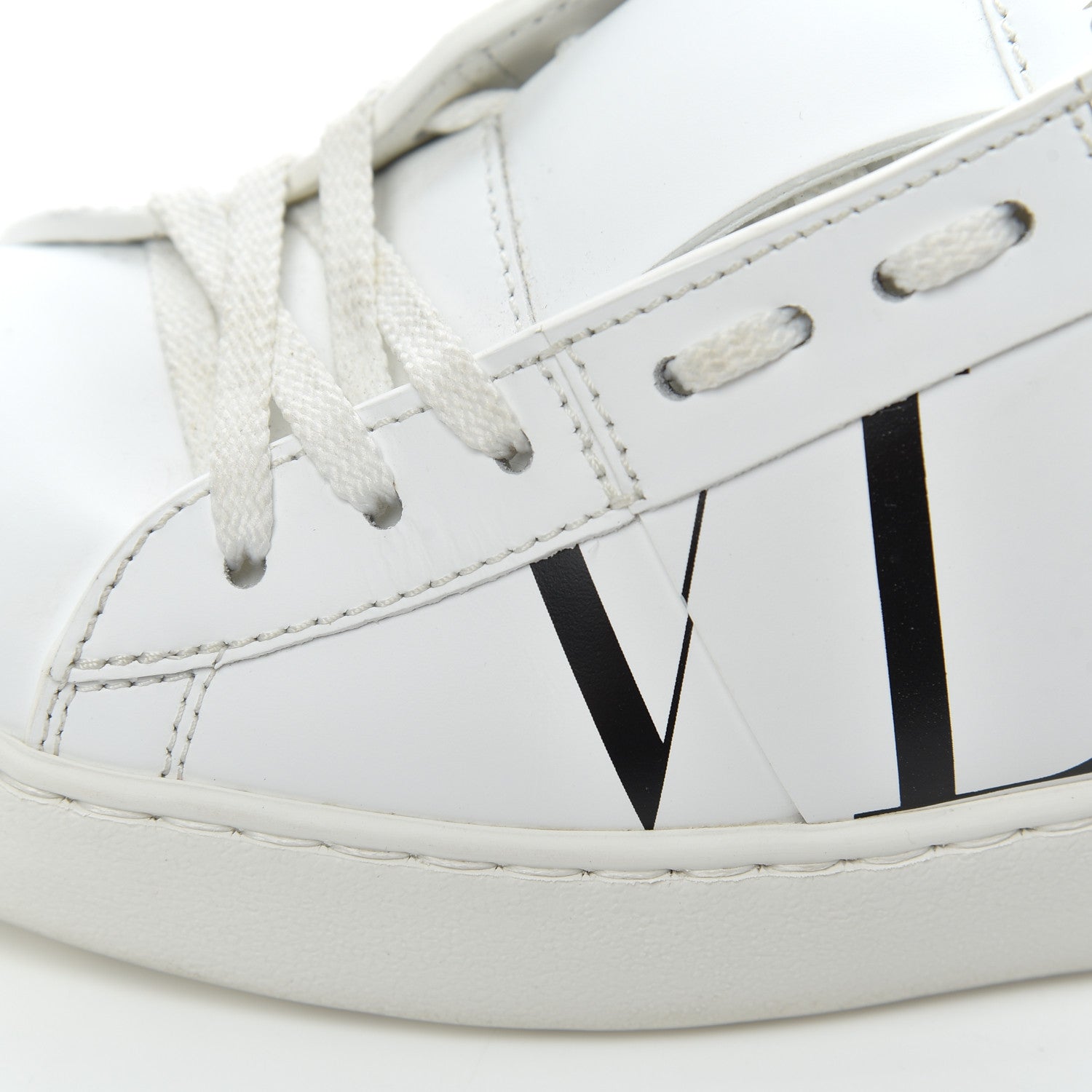 Valentino Garavani Calfskin VLTN Rockstud Open Sneakers 36 White 15 of 26