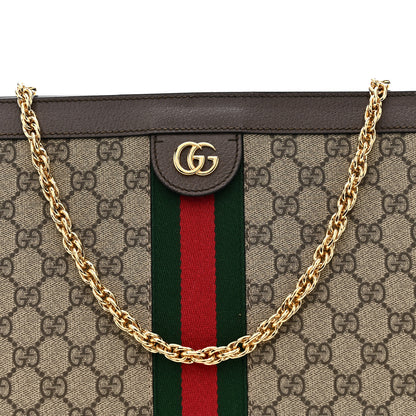Gucci GG Supreme Monogram Web Medium Ophidia Chain Shoulder Bag Brown 8 of 10