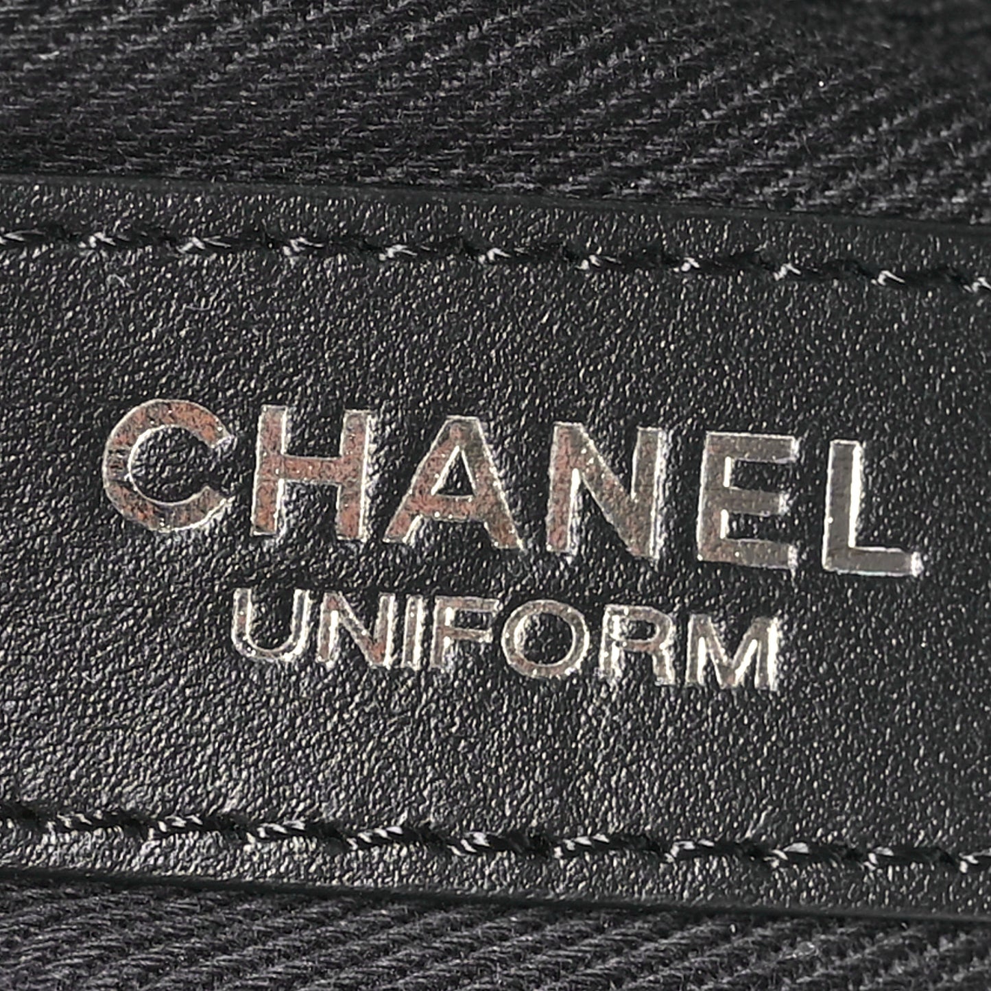 Calfskin Quilted CC Uniform Flap Belt Bag Black