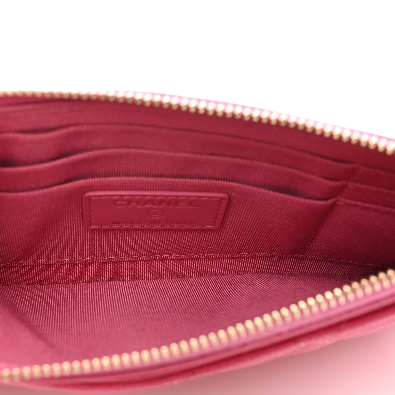 Chanel Caviar Quilted Classic Zip Pouch Pink 5 of 9