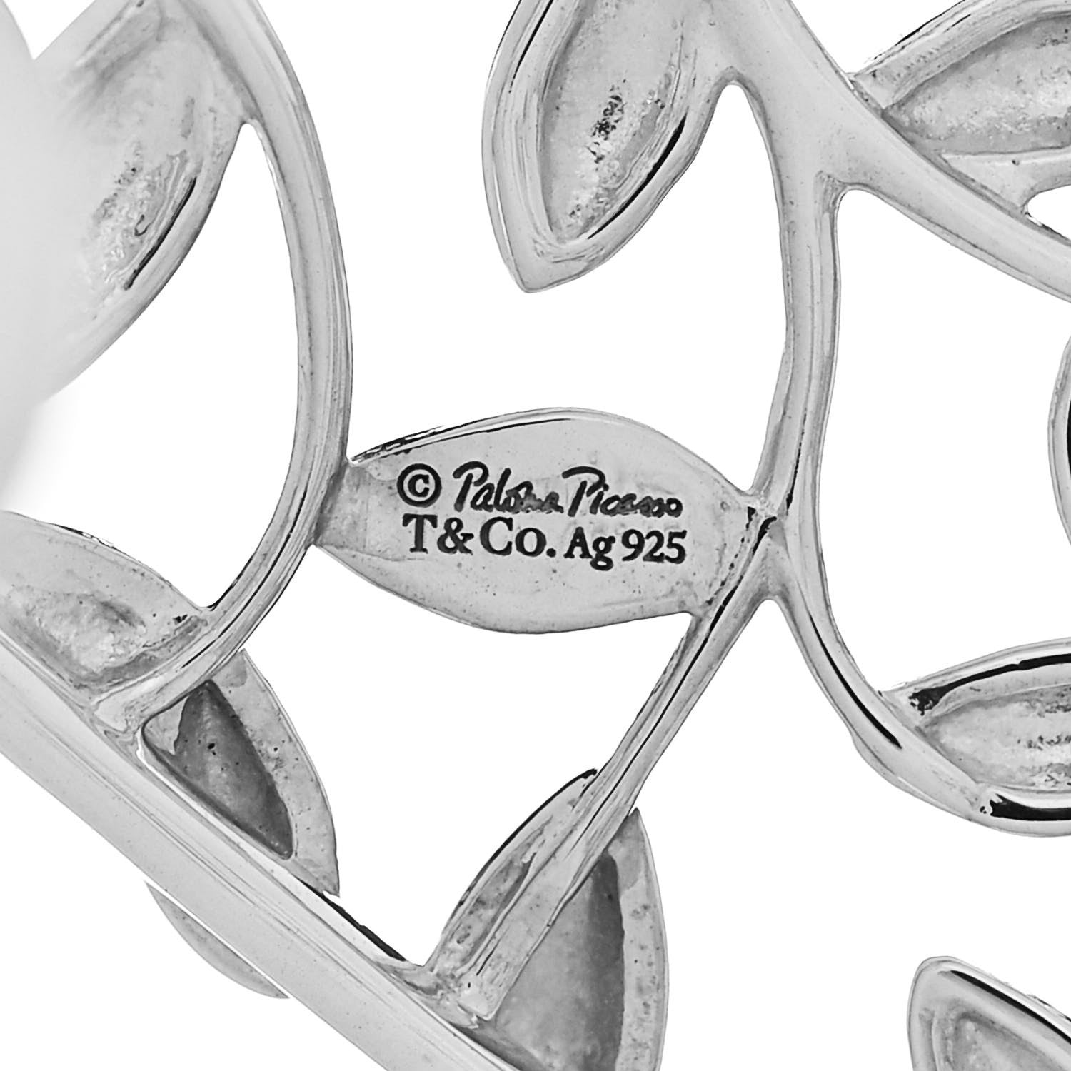 Tiffany Sterling Silver Paloma Picasso Olive Leaf Cuff Bracelet 3 of 3