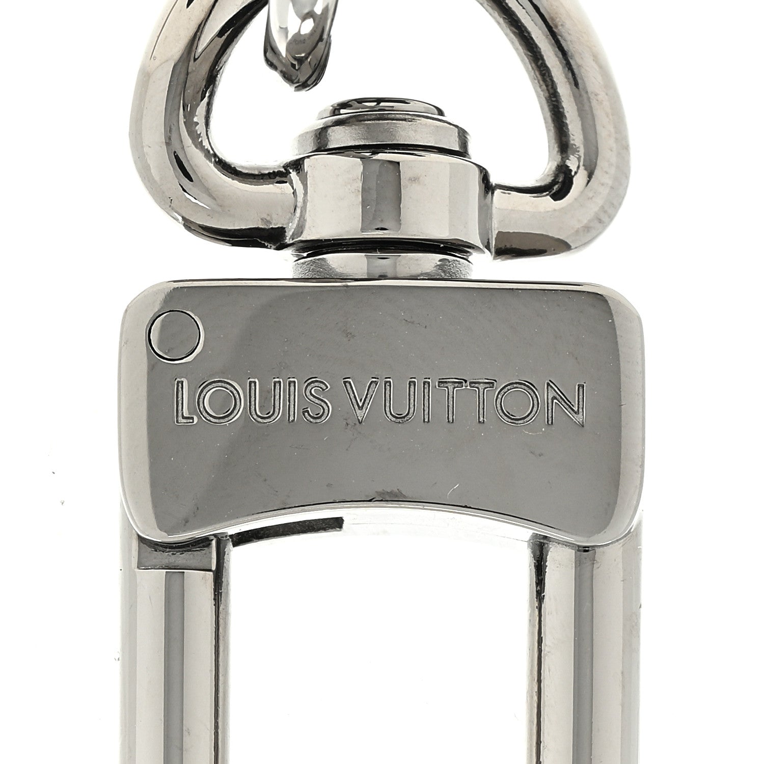 Louis Vuitton Calfskin LV Shape Dragonne Bag Charm Key Holder Black 3 of 3