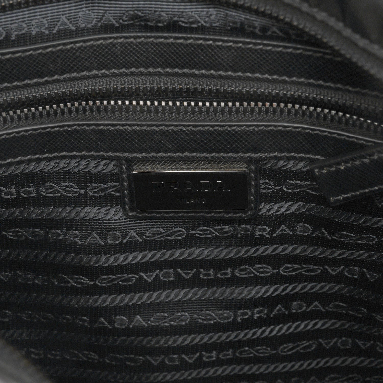 Prada Tessuto Nylon Saffiano Flat Messenger Bag Black 5 of 8