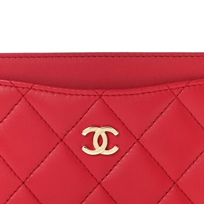Chanel Lambskin Quilted Card Holder Red 8 of 9