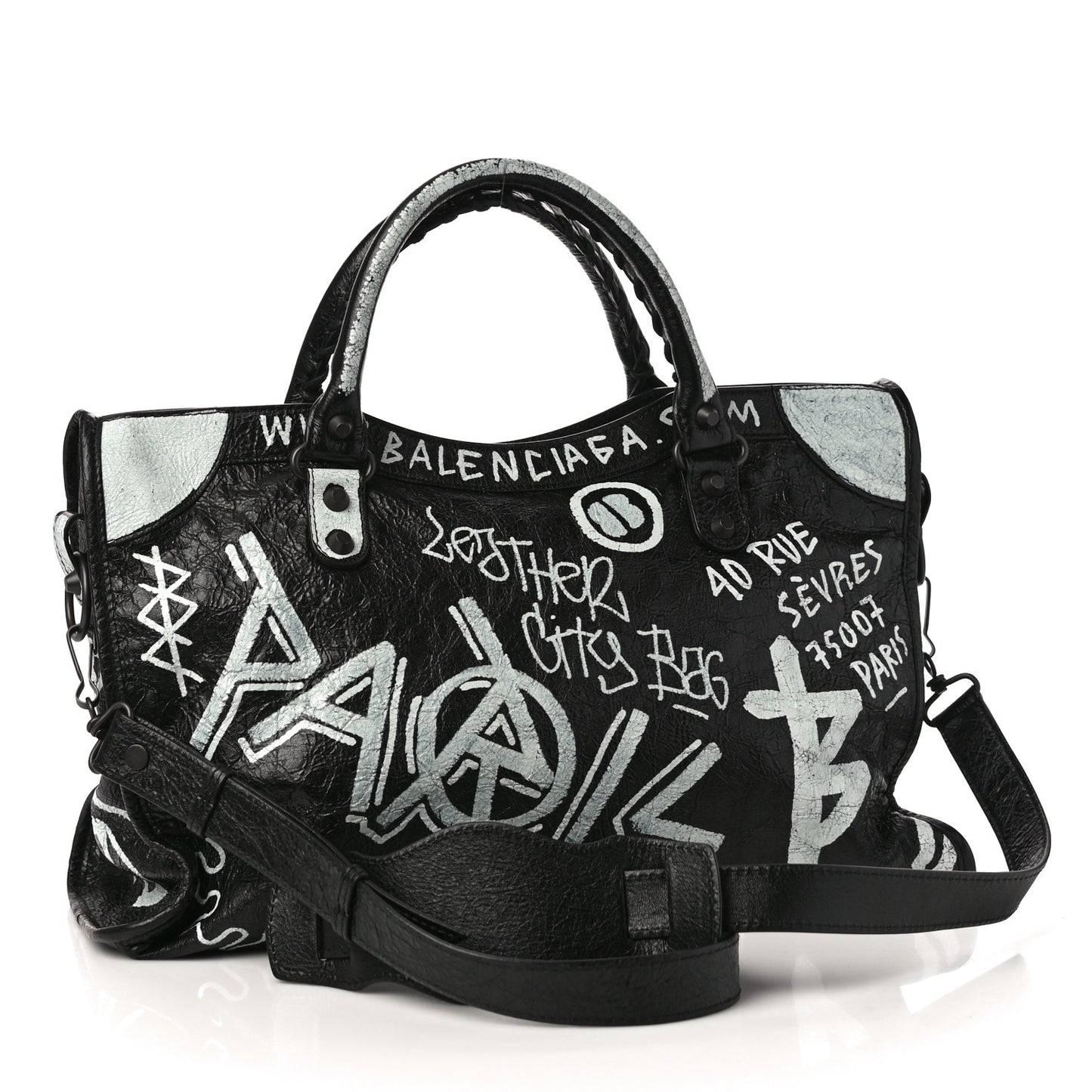 Agneau Arena Graffiti All Over Classic Hardware City Black White