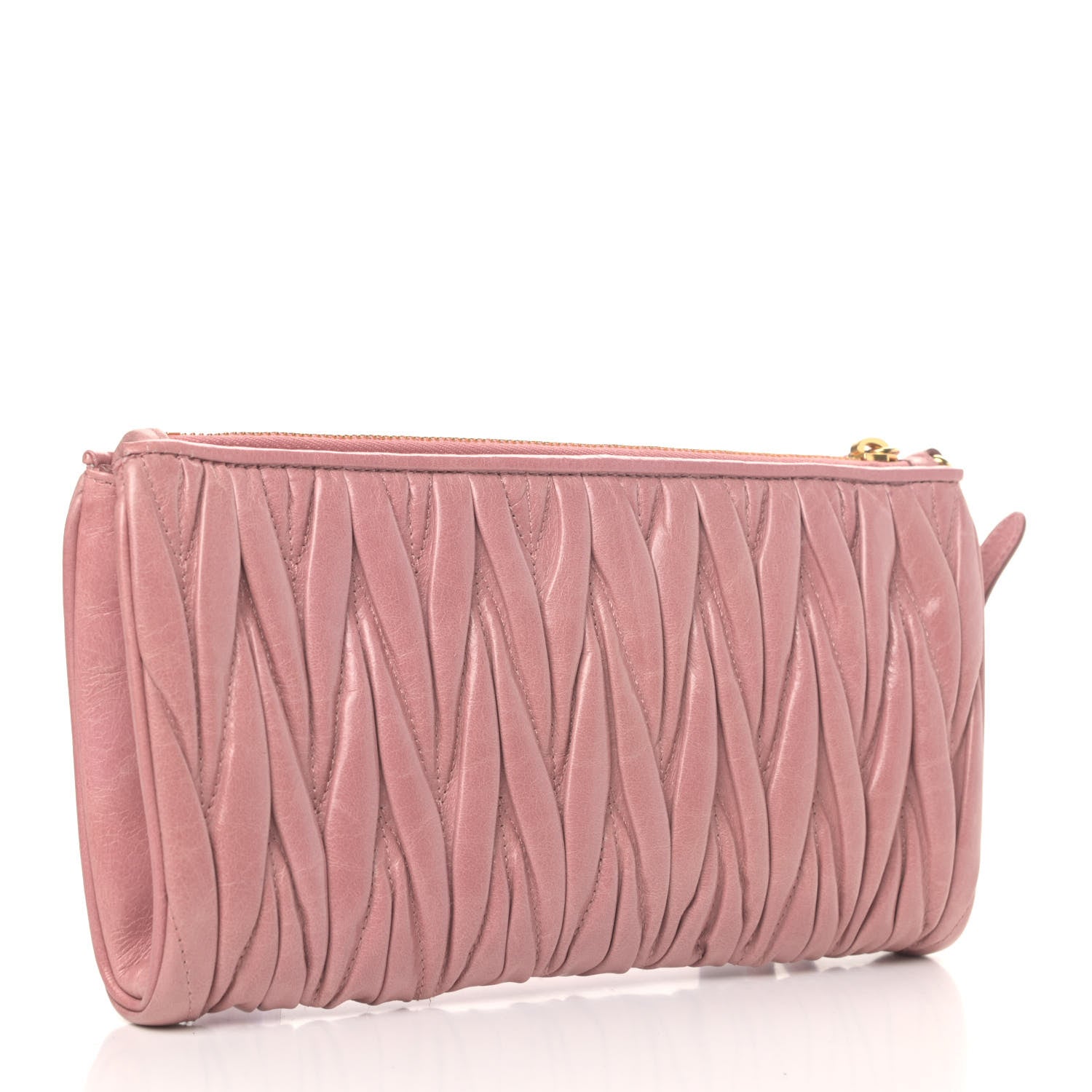 Miu Miu Nappa Matelasse Lux Wristlet Rosa 2 of 4
