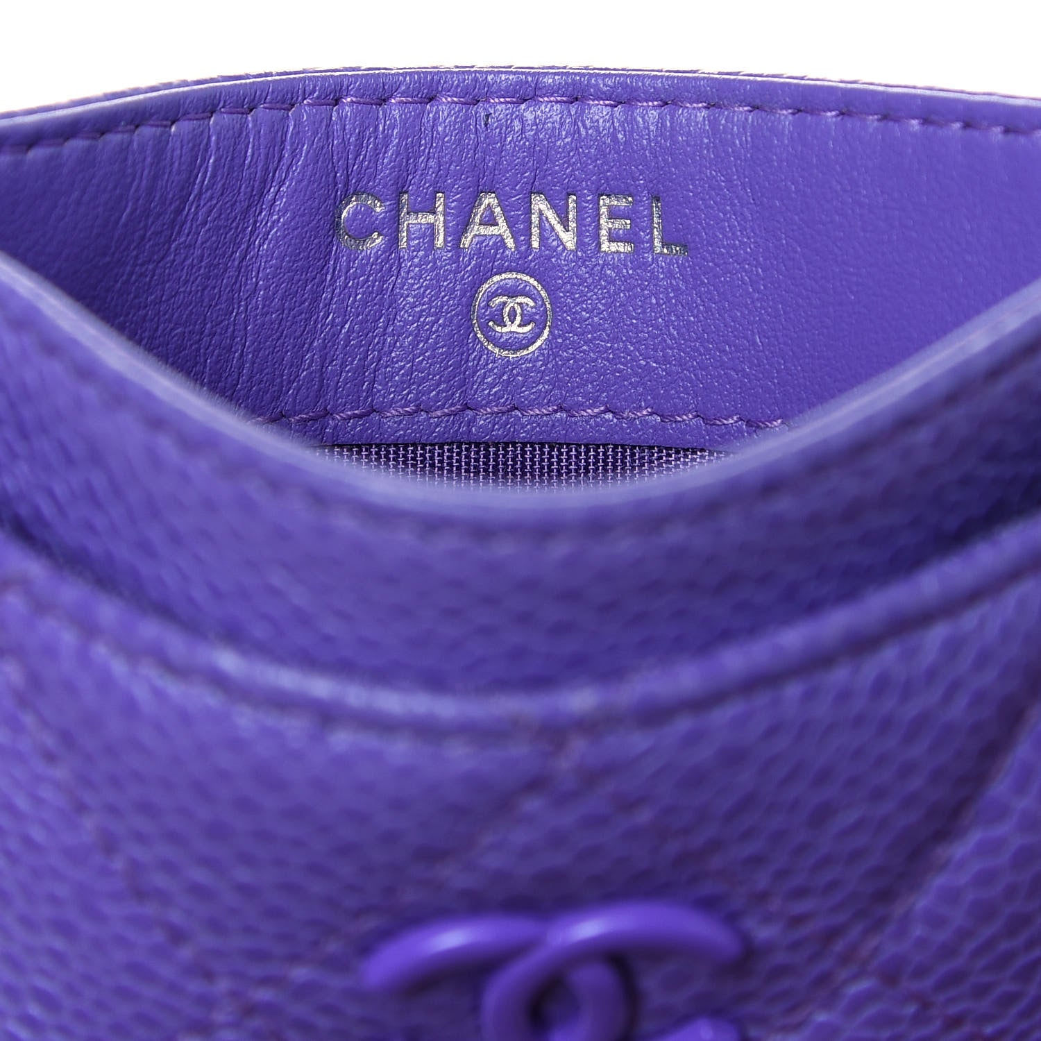 Chanel Caviar Quilted Incognito Card Holder Purple 6 of 14