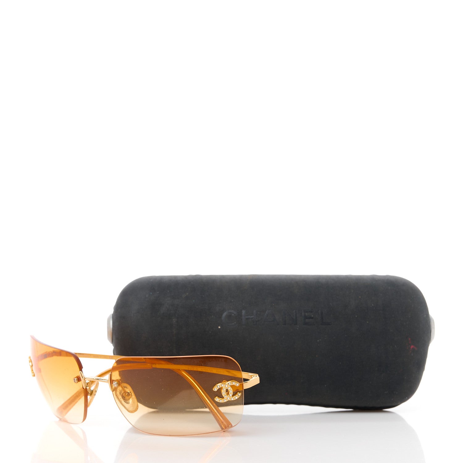 Chanel Metal Crystal CC Logo Sunglasses 4017-D Orange 8 of 8