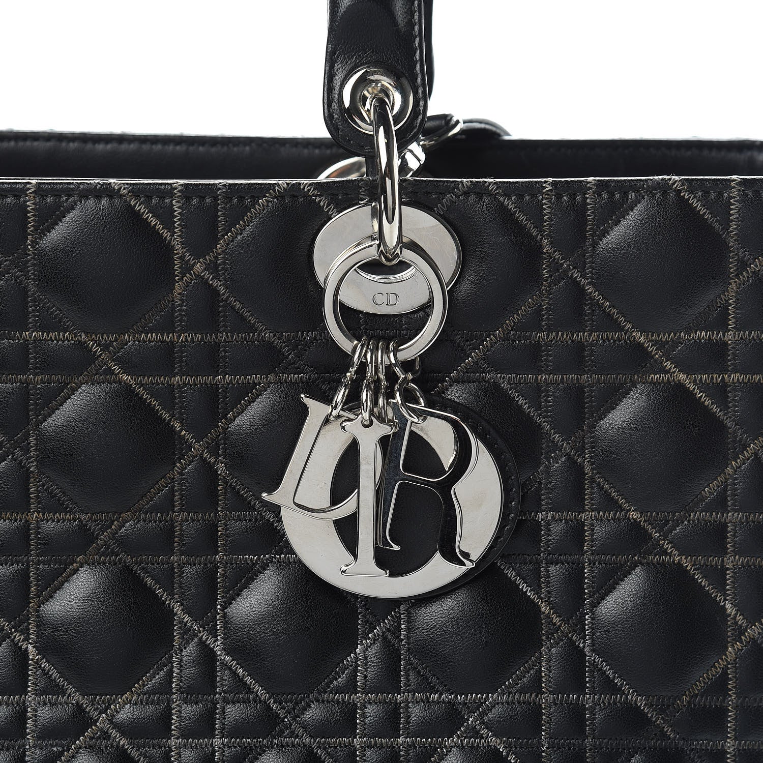 Christian Dior Lambskin Stitched Large Lady Dior Black 10 of 10