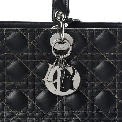Christian Dior Lambskin Stitched Large Lady Dior Black 10 of 10