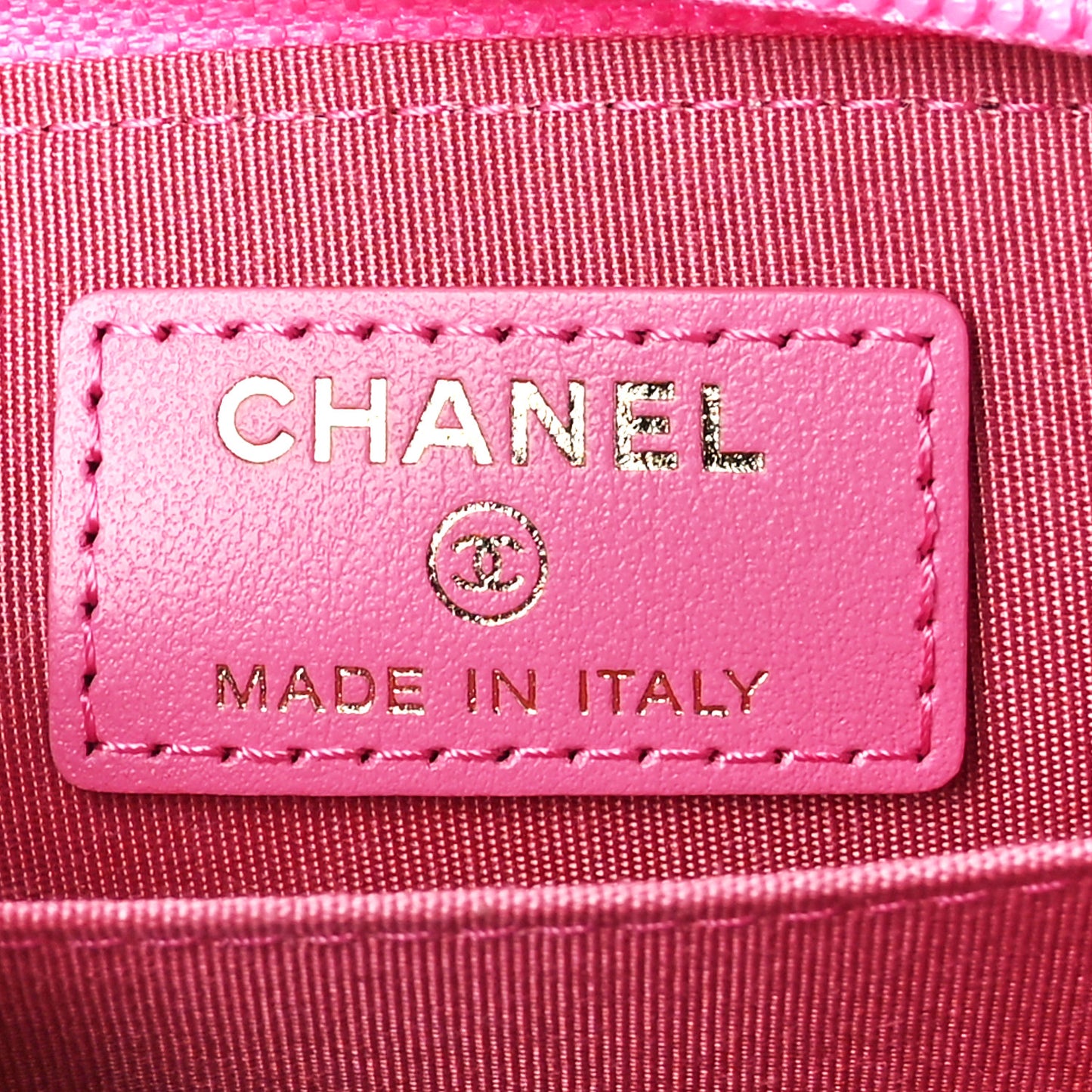 Caviar Chevron Quilted Boy Zip Around Coin Purse Wallet Pink