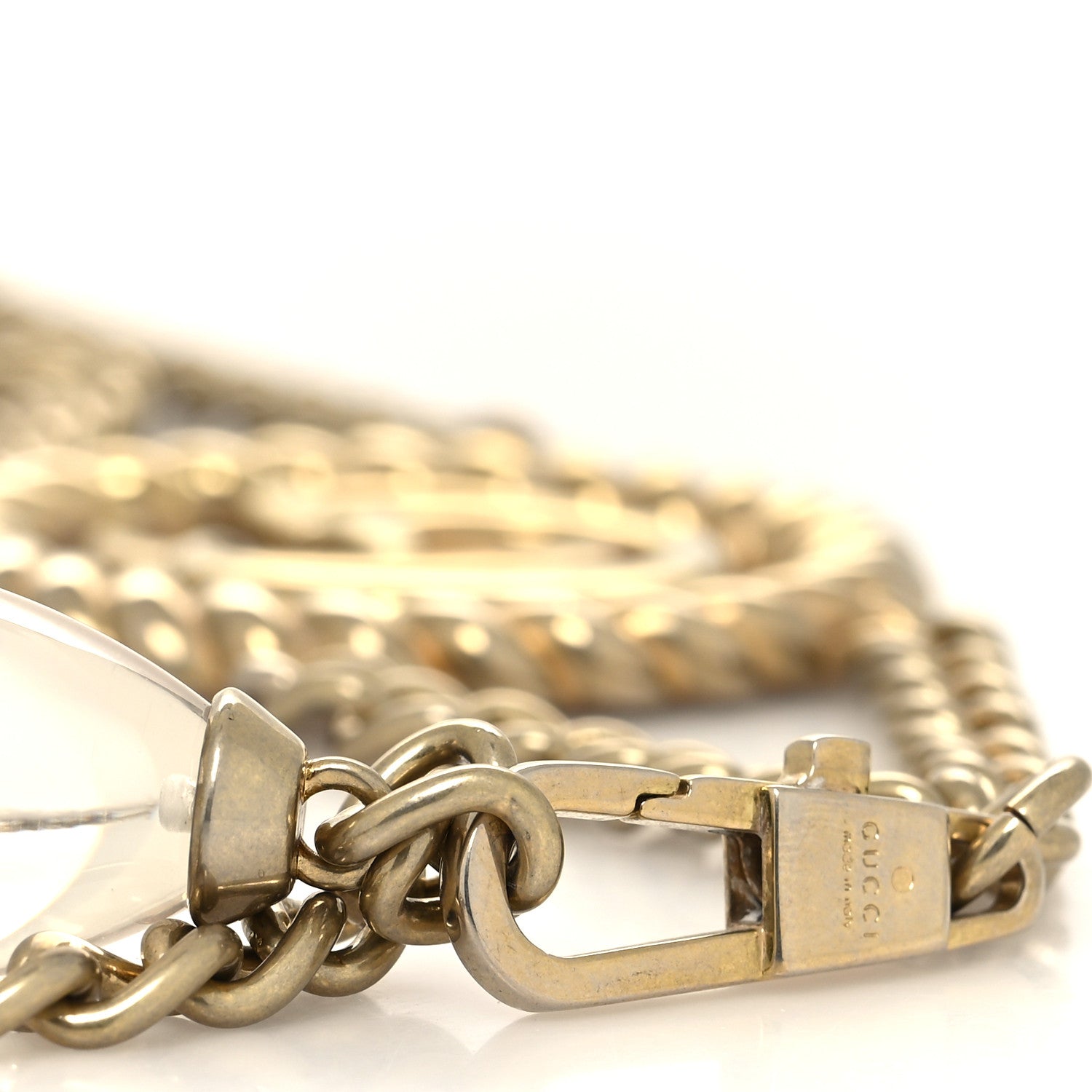 Gucci Metal Chain Crystal Torchon Double G Belt Gold 3 of 4