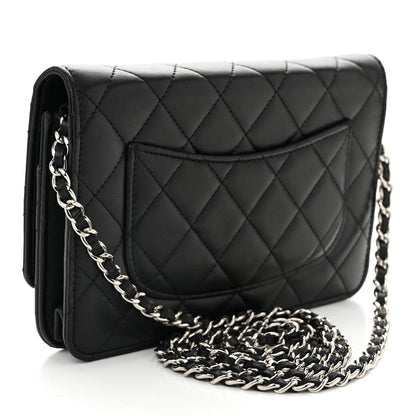 Chanel Lambskin Quilted Wallet On Chain WOC Black 3 of 11