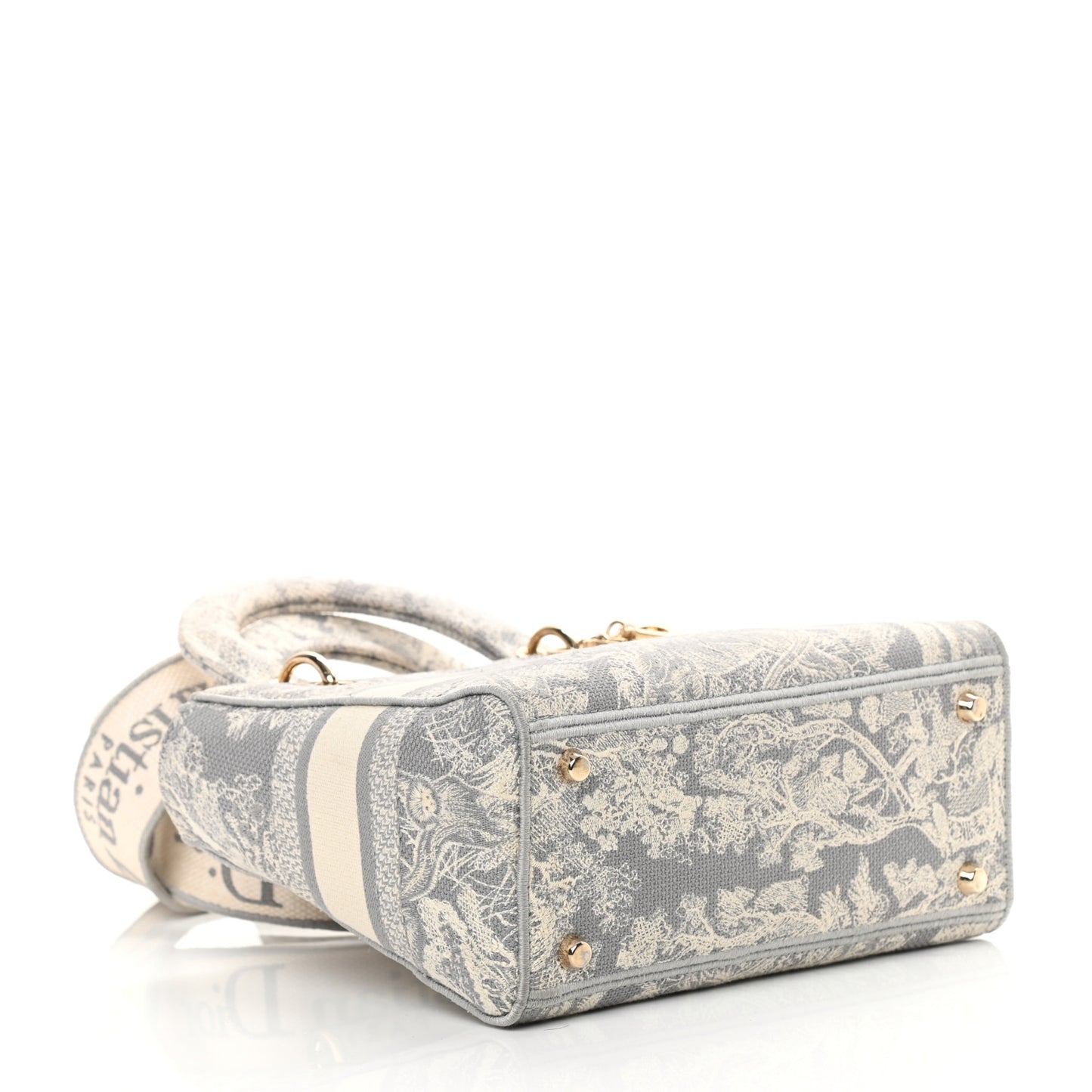 Canvas Toile De Jouy Reverse Embroidered Medium Lady D-Lite Gray