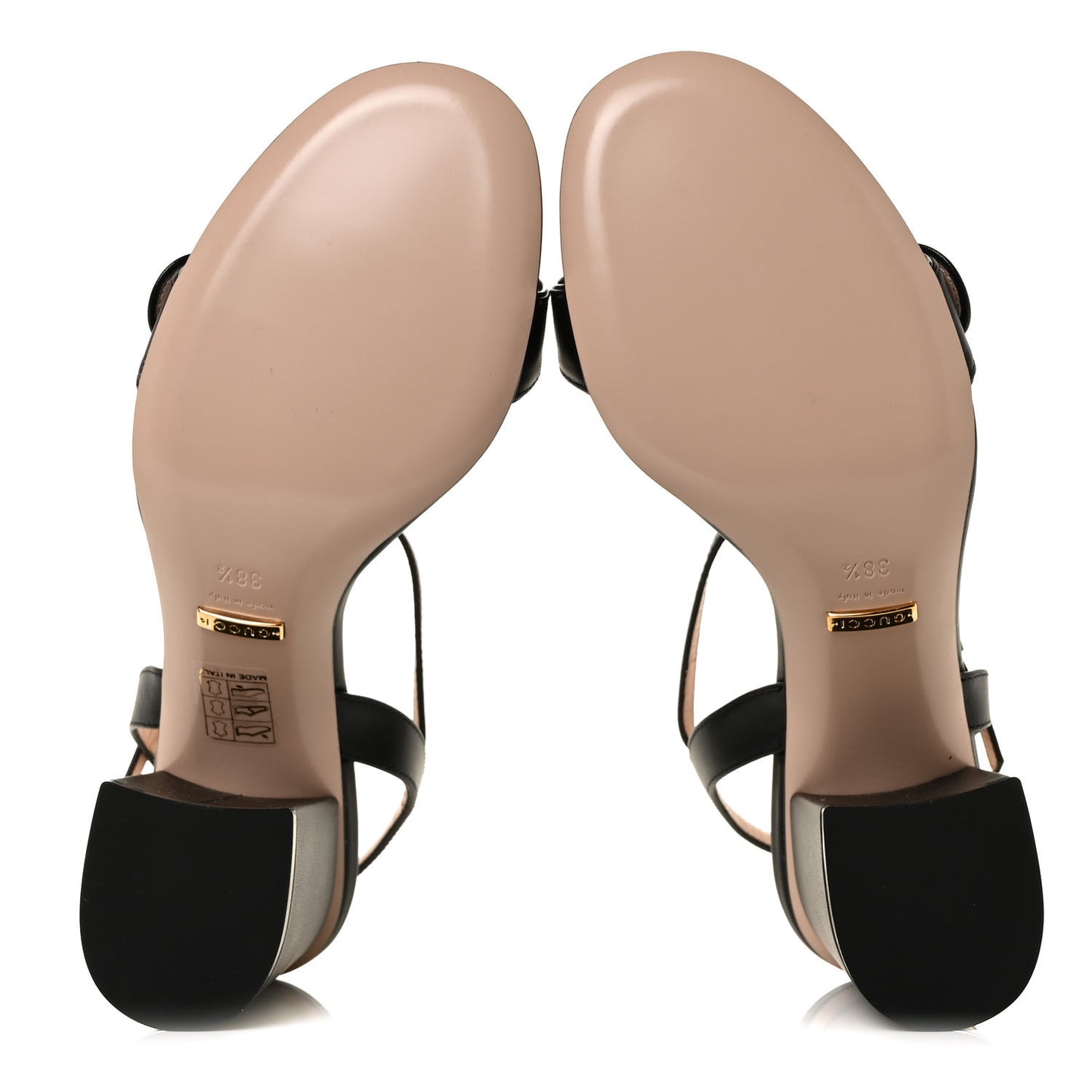 Lifford Calfskin GG Marmont Ankle Wrap 75mm Sandals 38.5 Black