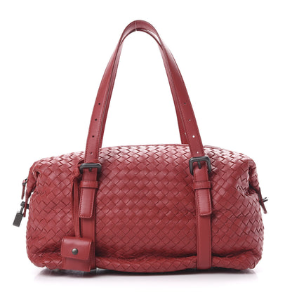 Bottega Veneta Nappa Intrecciato Montaigne Rings Satchel Red 1 of 9