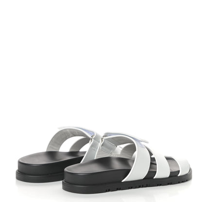 Hermes Calfskin Womens Chypre Sandals 38 White 4 of 7