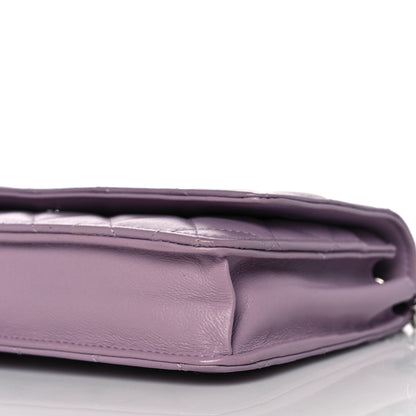 Chanel Lambskin Quilted Wallet On Chain WOC Light Purple 8 of 9