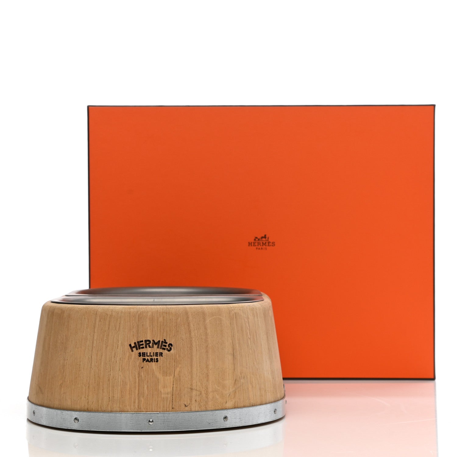 Hermes Oak Wood Large Chaine d'Ancre Dog Bowl Naturel 12 of 12