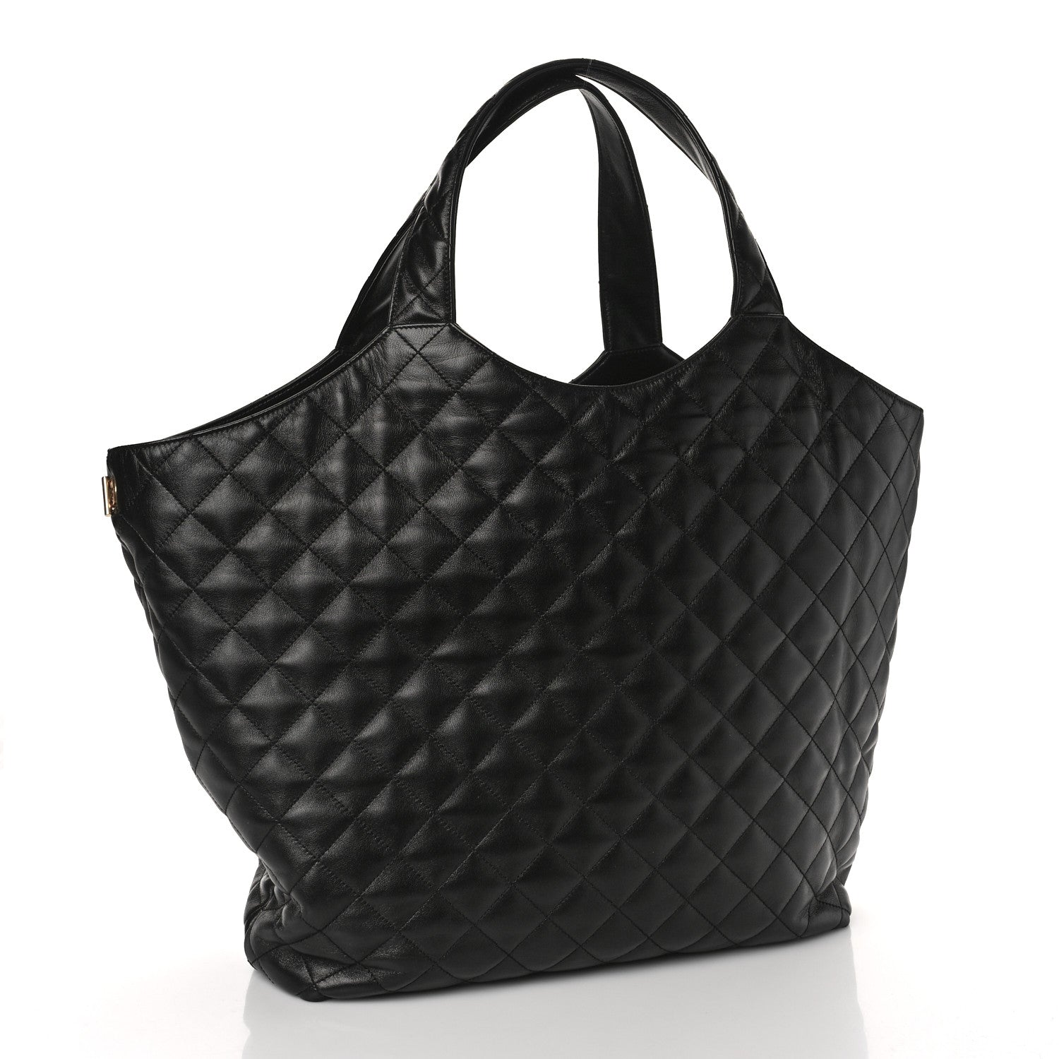 Saint Laurent Lambskin Quilted Maxi Icare Shopping Tote Black 4 of 9