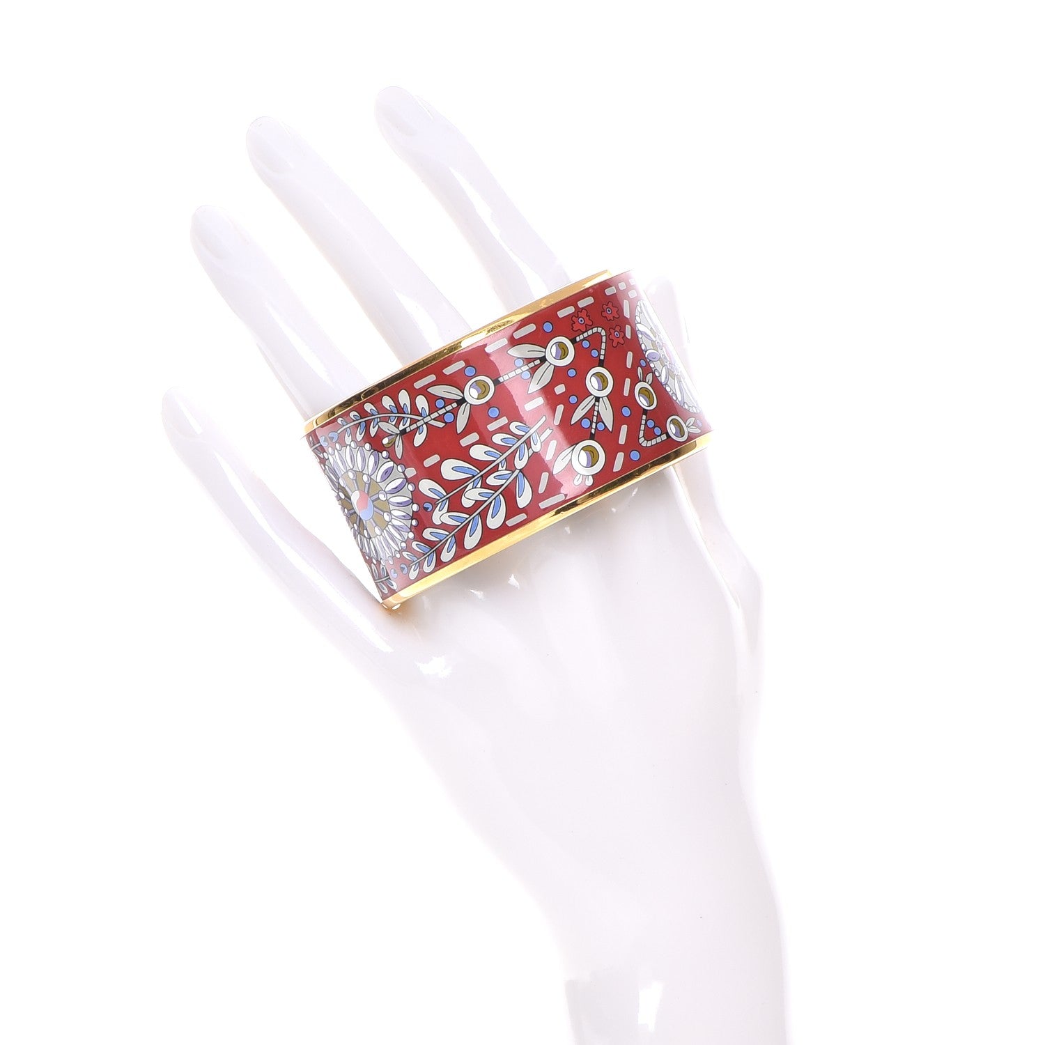 Hermes Enamel Printed Extra Wide Bracelet 65 2 of 5