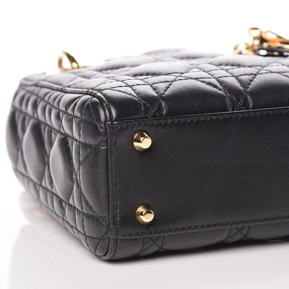 Christian Dior Lambskin Cannage Mini Lady Dior Black 10 of 11