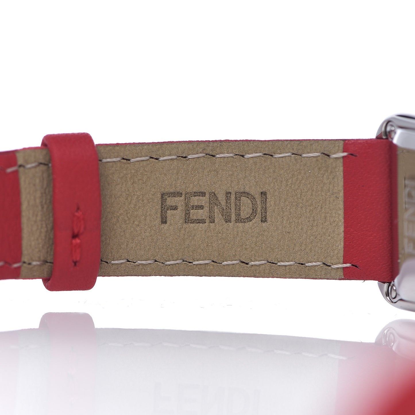 Stainless Steel Calfskin 22mm Run Away Quartz Watch Red