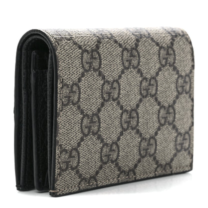 Gucci Dollar Calfskin GG Supreme Monogram GG Marmont Card Case Black Beige Ebony 3 of 11
