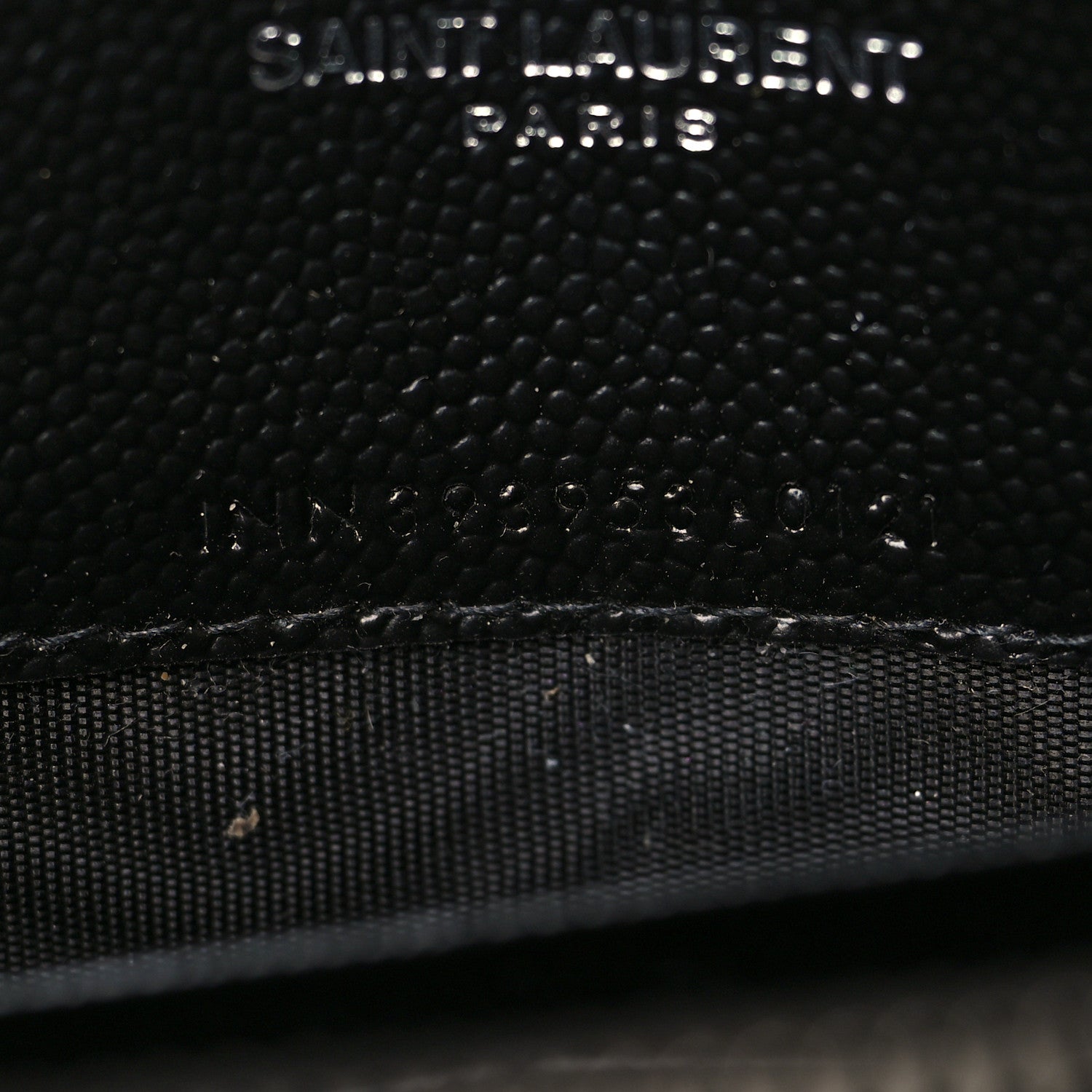 Saint Laurent Grain De Poudre Matelasse Chevron Monogram Envelope Chain Wallet Black 7 of 10